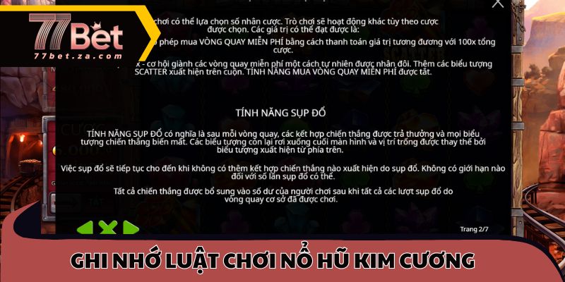 Nổ Hũ Kim Cương 77BET 2 Ghi nhớ luật chơi nổ hũ kim cương