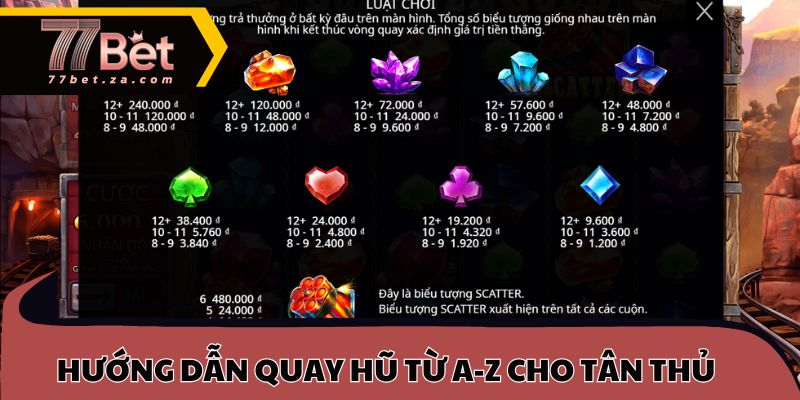 Nổ Hũ Kim Cương 77BET 3 Hướng dẫn quay hũ từ A-Z cho tân thủ
